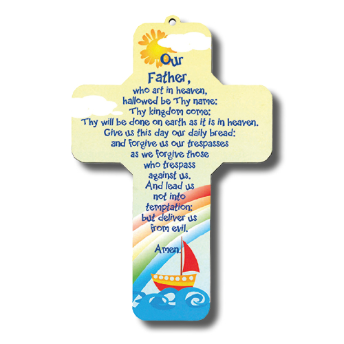 Childrens Our Father Wood Cross